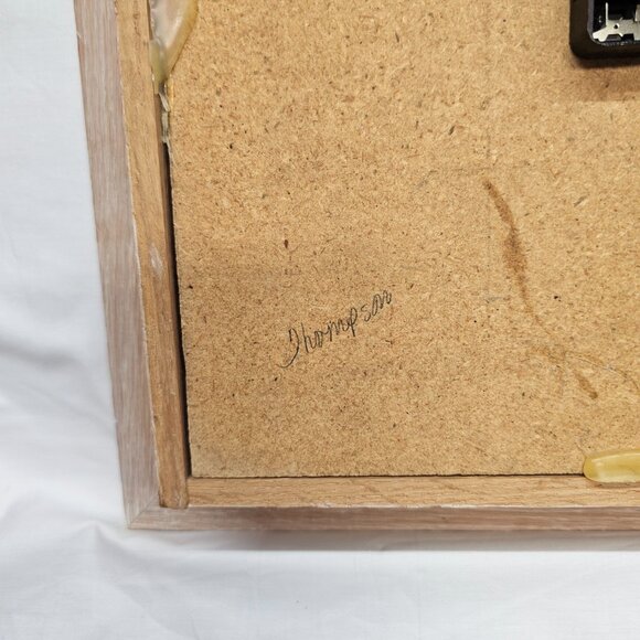 Navajo Sand Art painting Clock hand crafted w/ turquoise stones framed glass - Picture 5 of 15